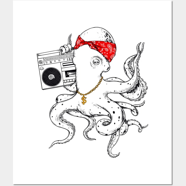 OCTO BOOMBOX Wall Art by ALFBOCREATIVE